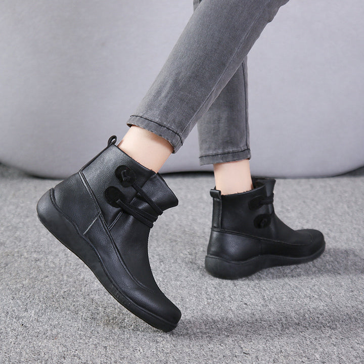 Damen modische Winterstiefeletten mit modernem Schnürdesign und rutschfester Sohle Drune