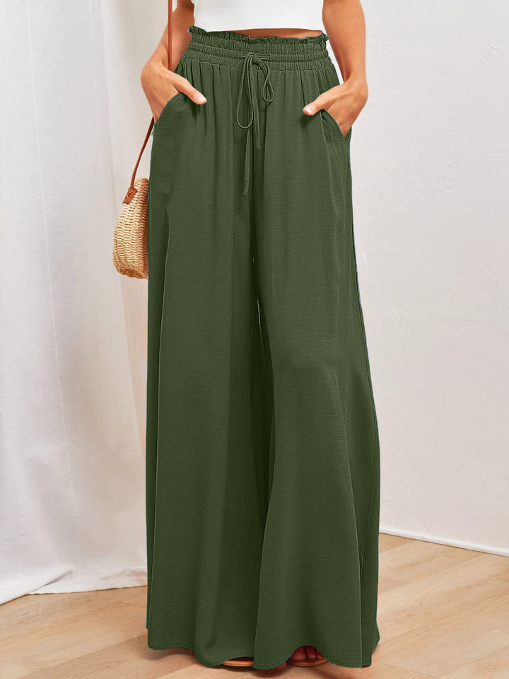Damen weite Sommerhose mit elastischem Bund und praktischen Taschen Drune