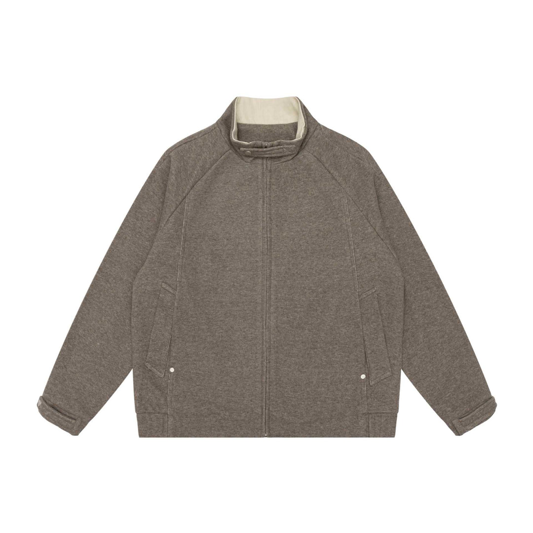 Damen Boxy-Zipjacke mit hohem Stehkragen, Raglanärmeln und verdecktem Reißverschluss Drune