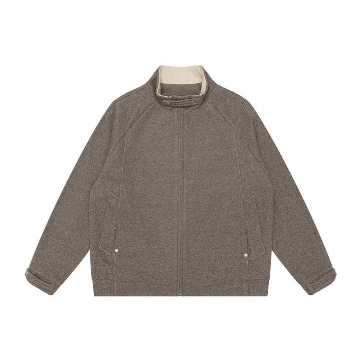 Damen Boxy-Zipjacke mit hohem Stehkragen, Raglanärmeln und verdecktem Reißverschluss Drune