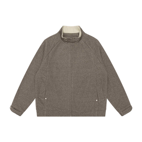 Damen Boxy-Zipjacke mit hohem Stehkragen, Raglanärmeln und verdecktem Reißverschluss Drune
