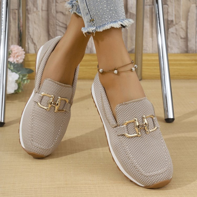 Damen Atmungsaktive Mesh-Slipper mit dekorativer Metallschließe Drune