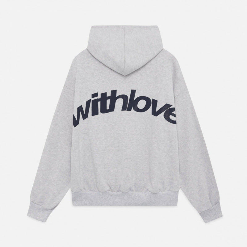 Unisex nan oversized Kapuzenpullover mit großflächigem Rückenprint, Kängurutasche und gerippten Bündchen Drune