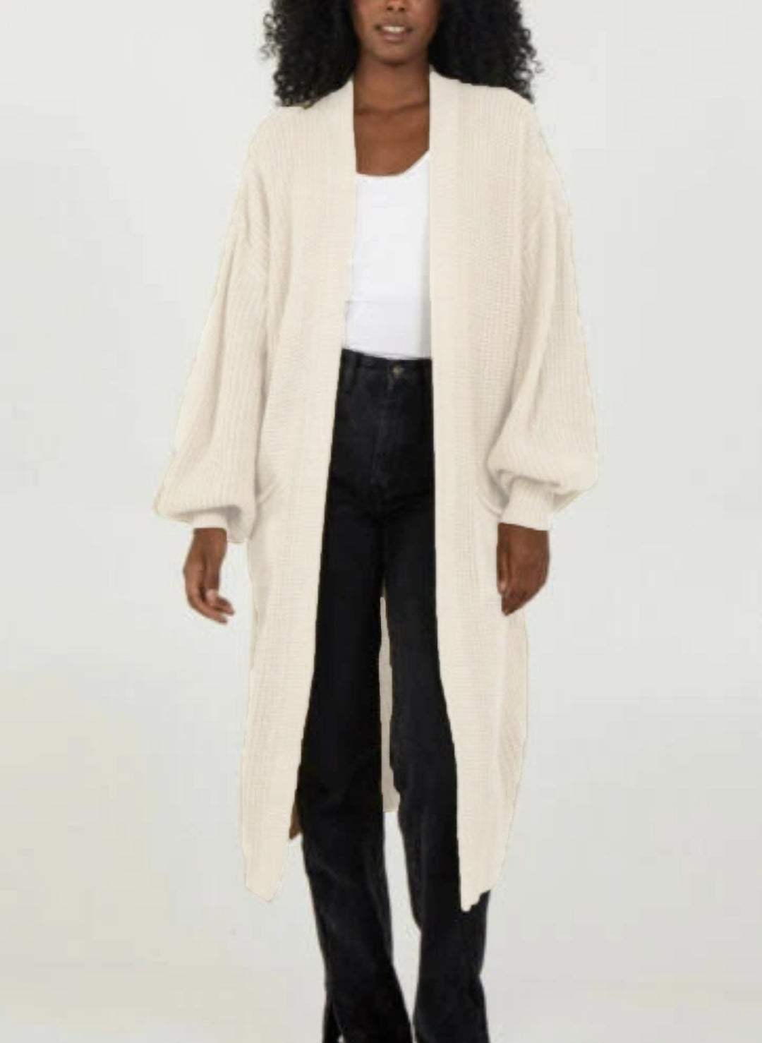 Damen Großer Strickcardigan mit luftiger Silhouette und voluminösen Ärmeln Drune