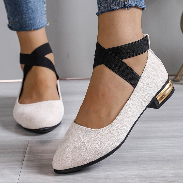 Damen Ballerinas mit dekorativem Riemendesign und bequemer Sohle Drune