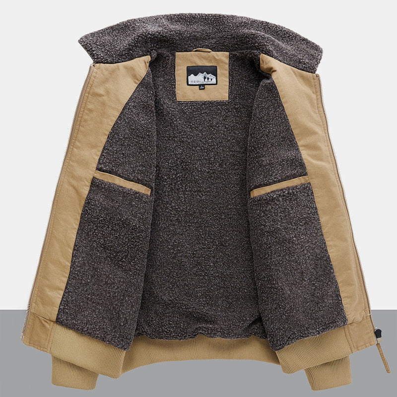 Herren Urbaner Utility-Jacke mit Teddyfellfutter Drune