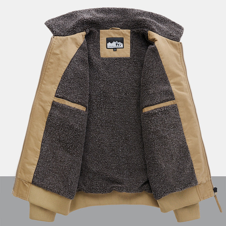 Herren Urbaner Utility-Jacke mit Teddyfellfutter Drune