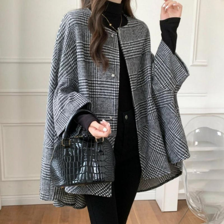 Damen Oversized Cardigan im modernen Karomuster Drune