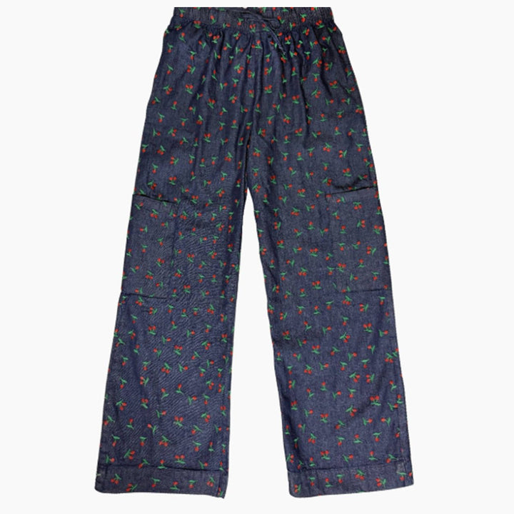 Damen lässige Blumenprint-Longpants mit elastischem Bund und seitlichen Taschen Drune