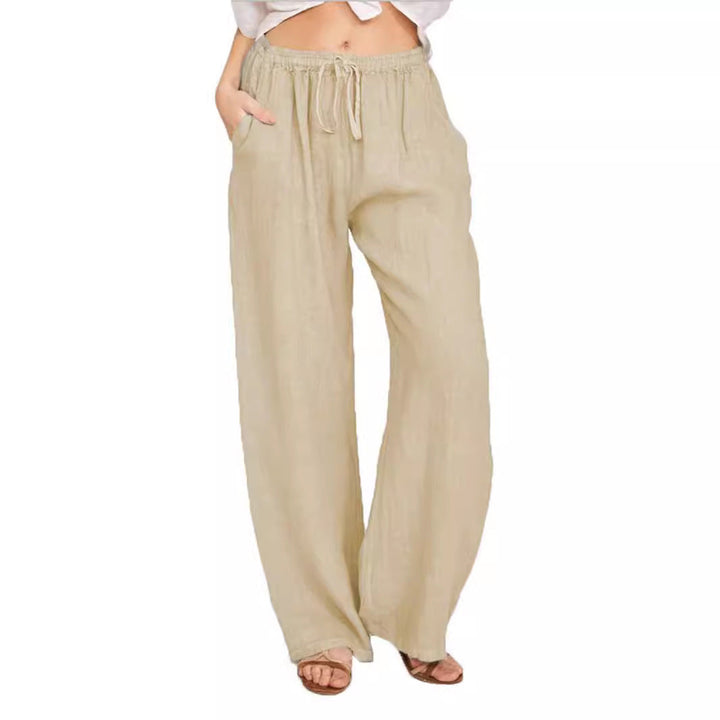 Damen Leinenhose mit weitem Bein und praktischen Seitentaschen Drune