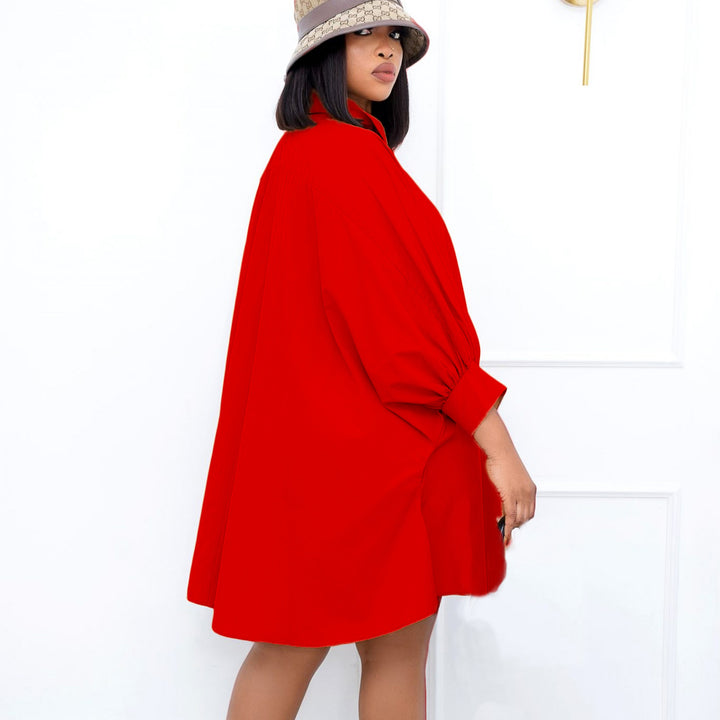Damen Bluse mit oversized Schnitt und eleganten Knöpfen Drune