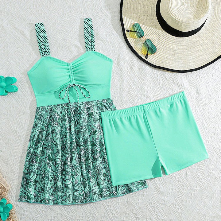 Damen Tankini mit verspieltem Rüschenrock und bequemen Shorts Drune