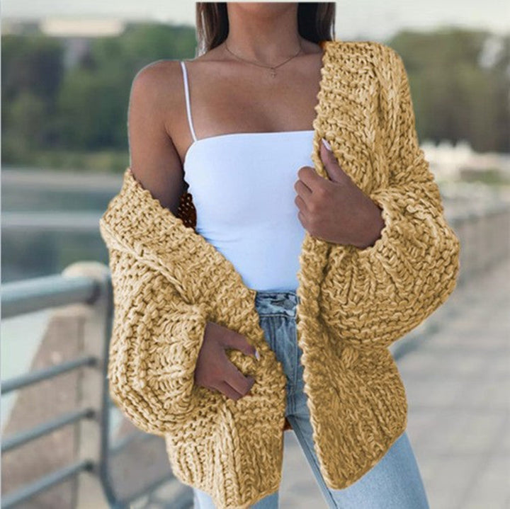 Damen Grobstrickjacke mit lässigem Schnitt und tiefen Taschen Drune