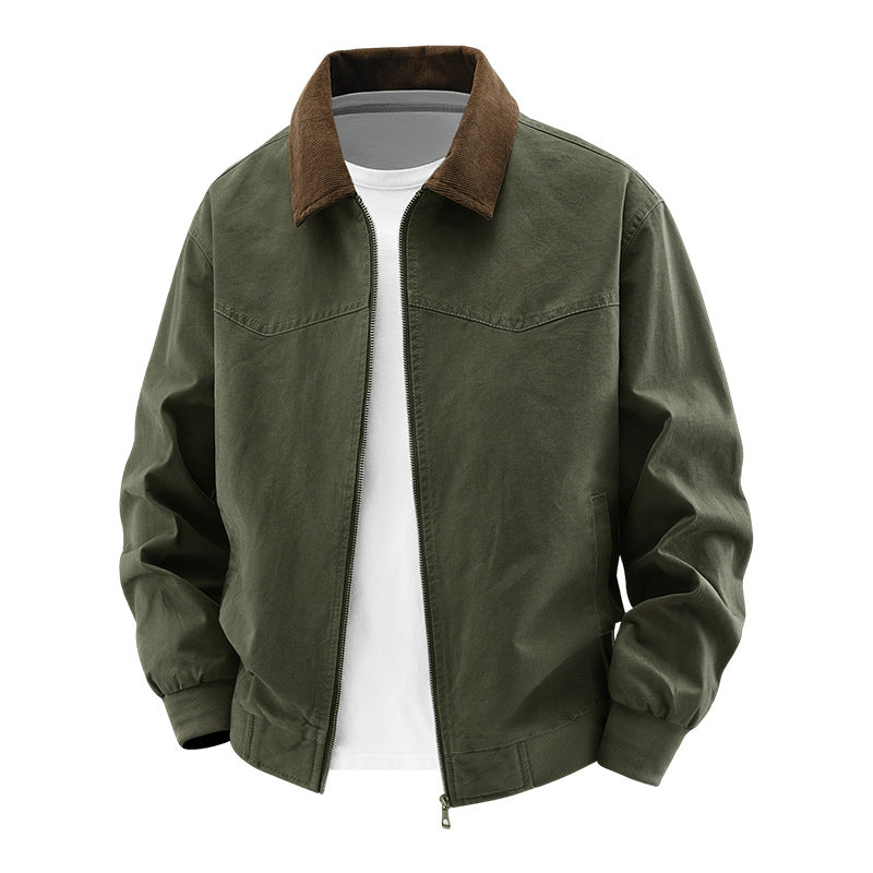 Herren Stilvolle Bomberjacke mit Cordkragen Drune