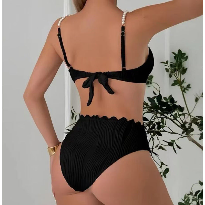 Damen Hochwertiger Push-Up Bikini mit Skulptur-Rippdesign Drune