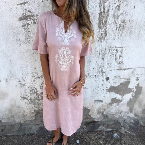 Damen Sommerliches Kleid mit aufwendiger Stickerei Drune