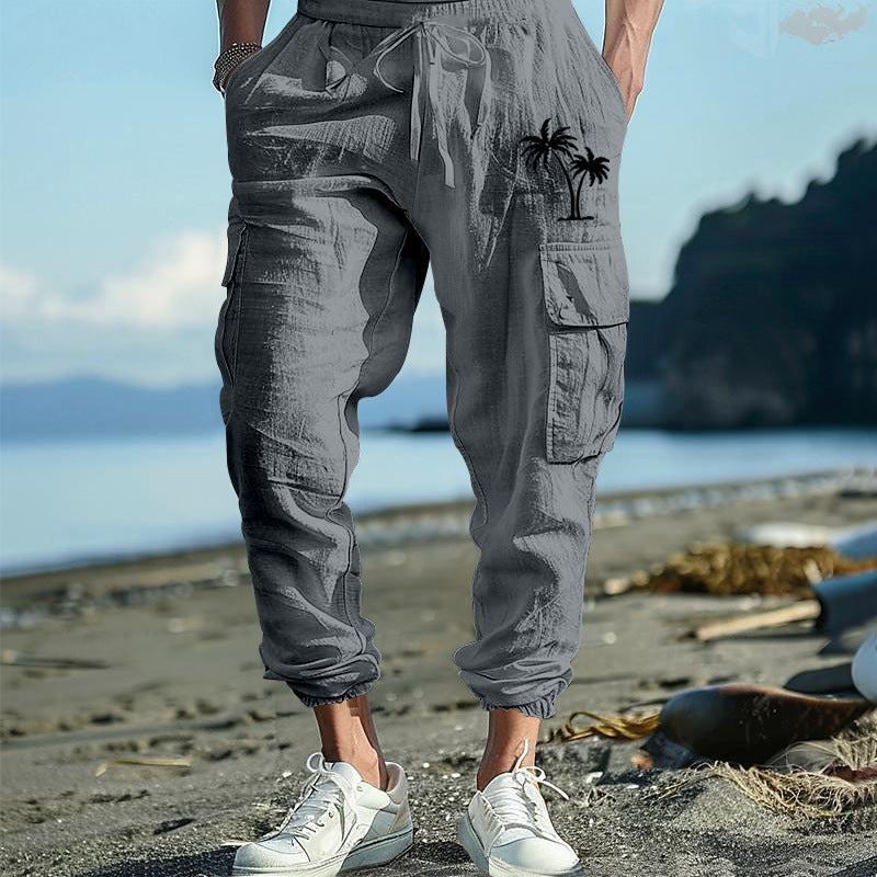 Herren Cargohose mit seitlichen Taschen und verstellbarem Bund Drune