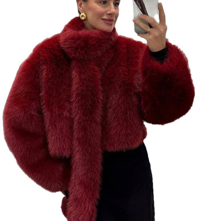 Damen Kurzjacke aus luxuriösem Faux-Fur mit Shaggy-Optik und kastiger Silhouette Drune