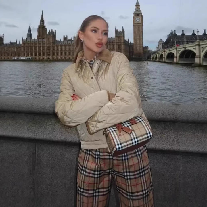 Damen gefütterte Steppjacke mit praktischen Taschen Drune