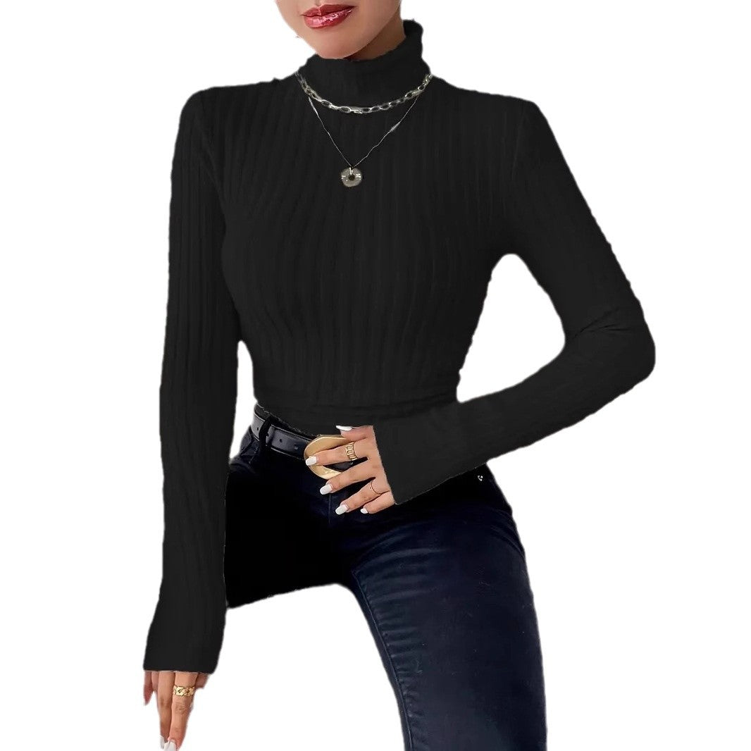 Damen Elegantes und bequemes langsames Stehkragenoberteil Drune