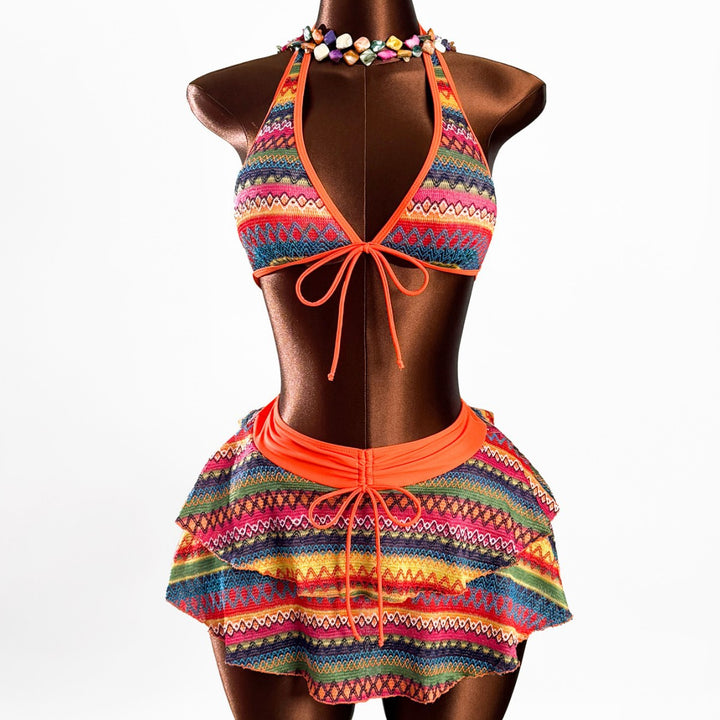 Damen Bikini mit trendigem Allover-Muster Drune
