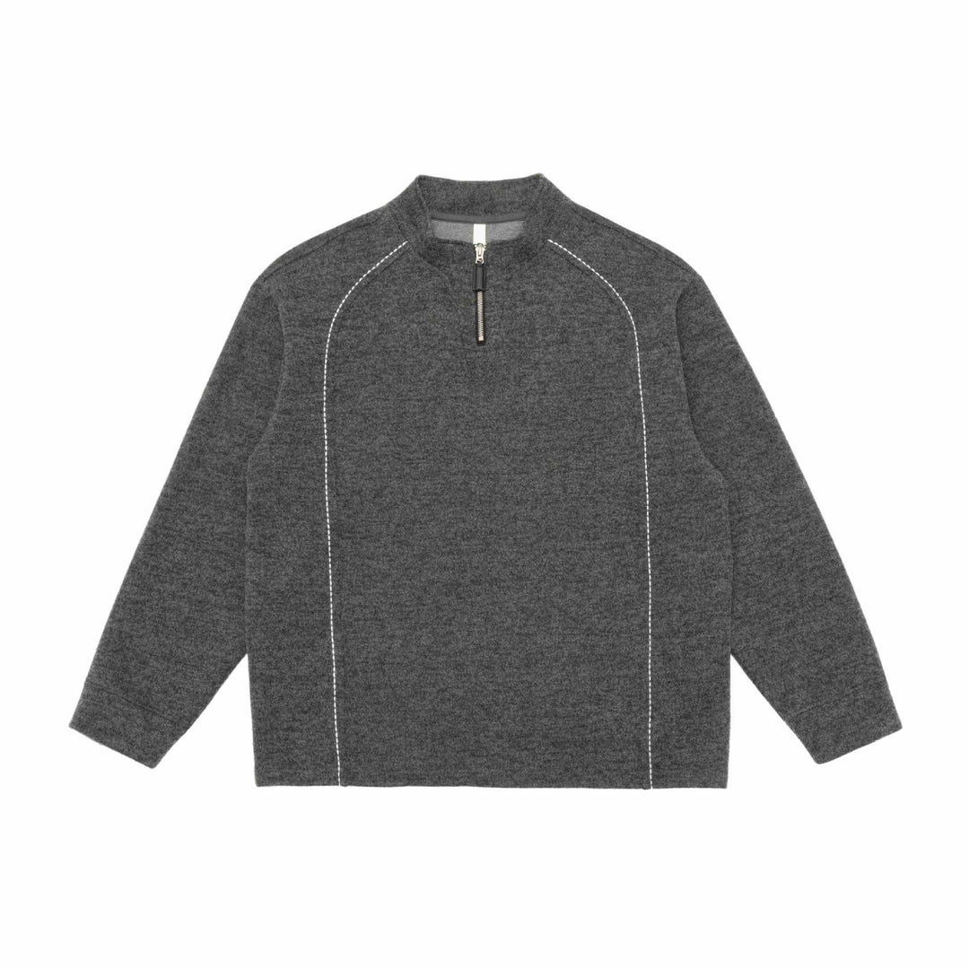 Herren Halbzip-Sweatshirt mit Stehkragen und Kontrastnaht Drune