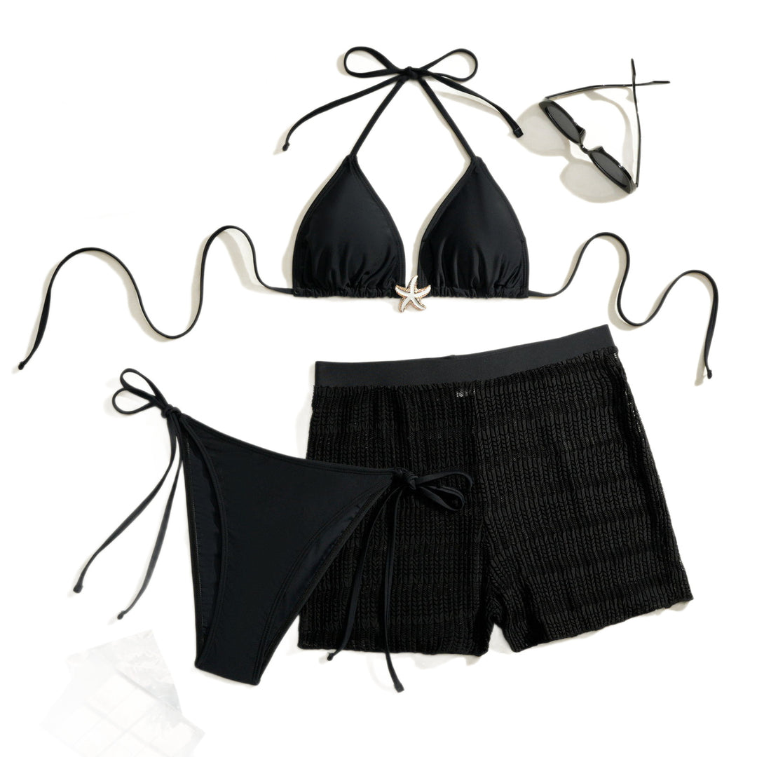 Damen Triangel-Bikini mit elastischen Shorts Drune