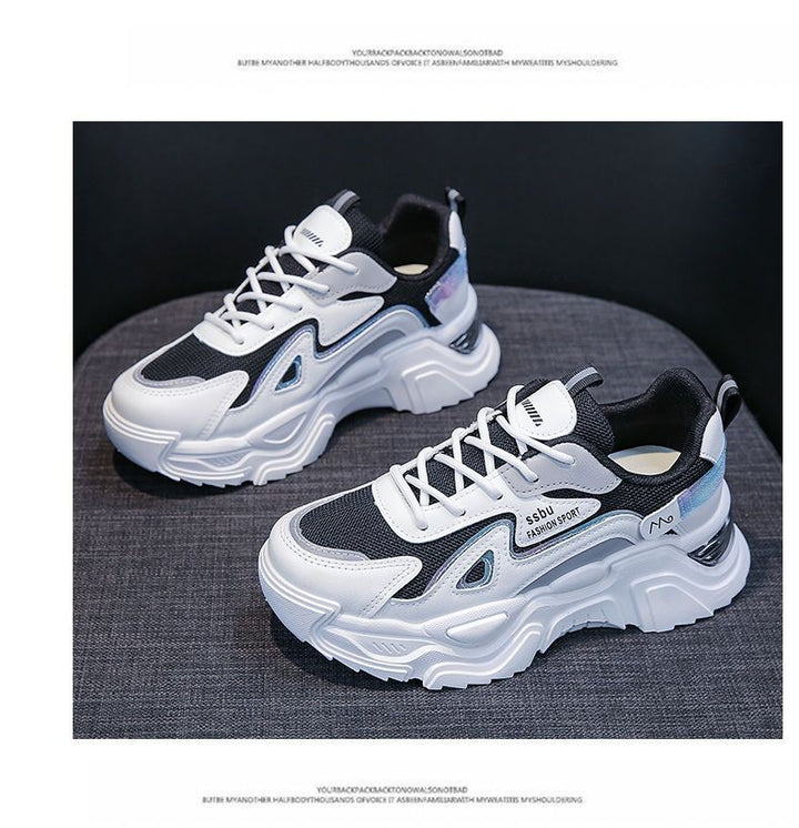 Damen Sportliche Sneakers mit voluminöser Sohle und reflektierenden Akzenten Drune