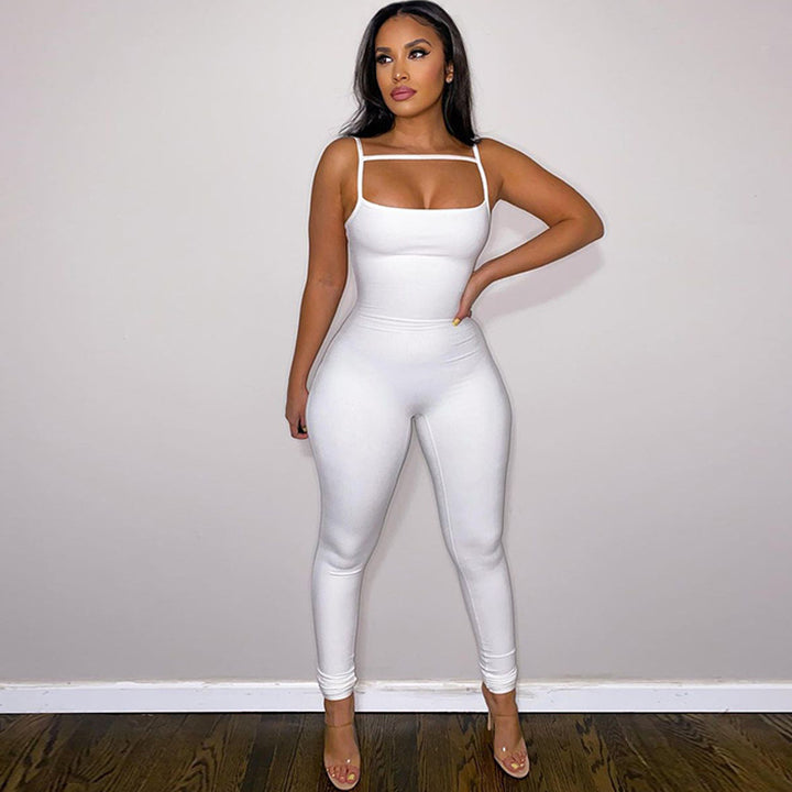 Damen Langärmeliger Jumpsuit mit schmalem Schnitt Drune