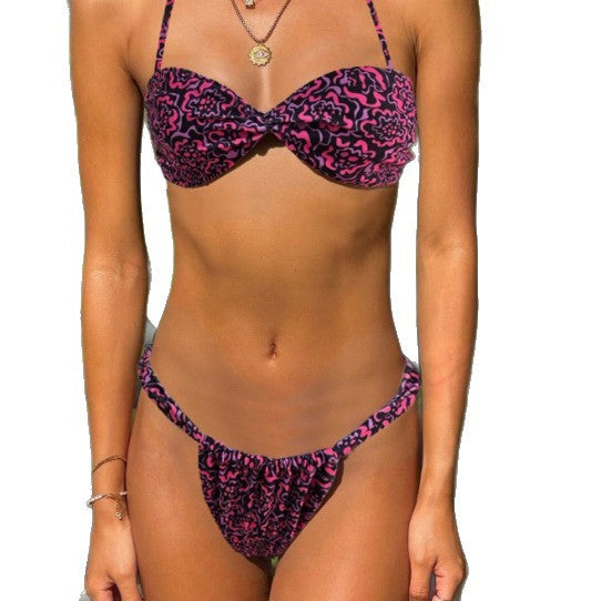 Damen Bikini-Set mit verspieltem Leopardenmuster und raffinierten Details Drune