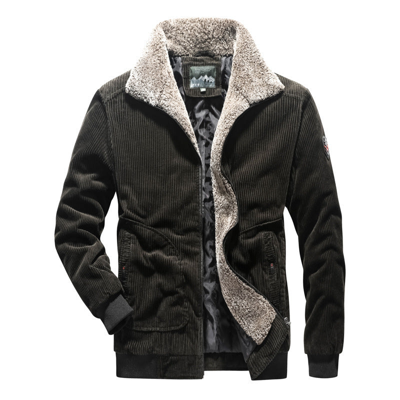 Herren Lässige Cordjacke mit warmem Teddyfutter Drune