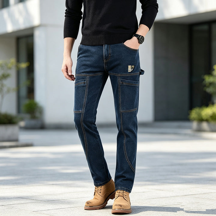 Herren Bequeme und stylische Workwear Denim Hose Drune