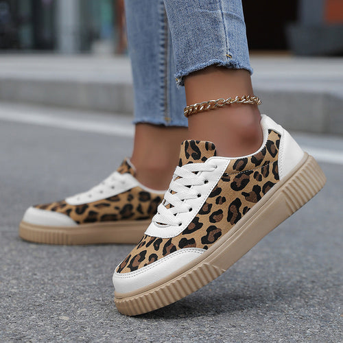 Damen Sneaker im trendigen Leopardenmuster mit bequemer Dämpfung Drune