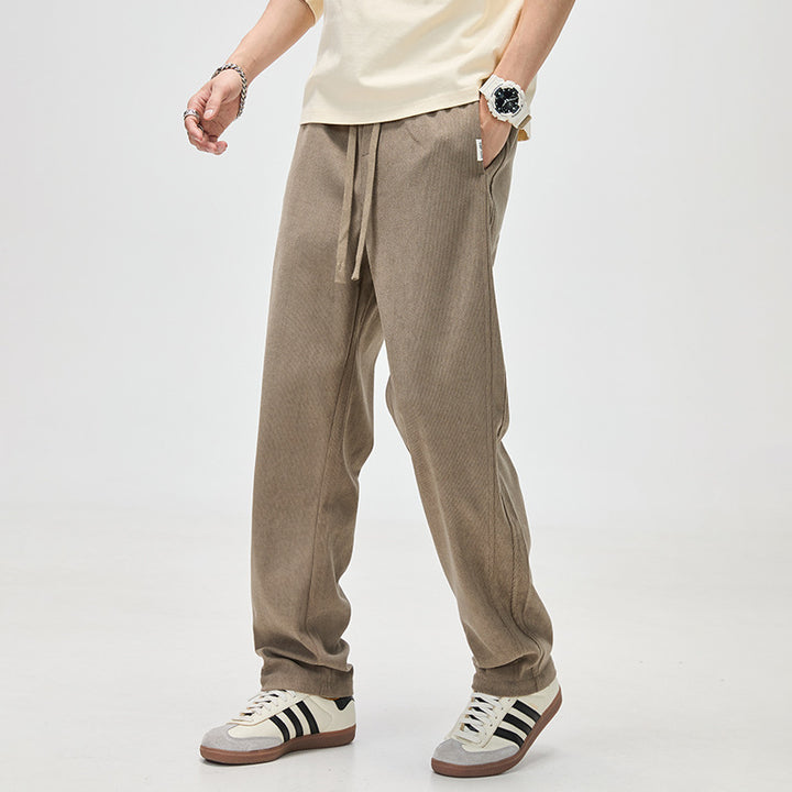 Herren Cordhose mit Kordelzug und geradem Bein Drune
