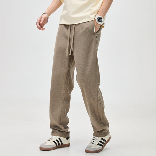 Herren Cordhose mit Kordelzug und geradem Bein Drune