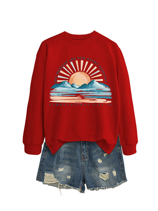 Damen Sweatshirt mit inspirierendem Sonnenaufgangsdesign und lässigem Schnitt Drune