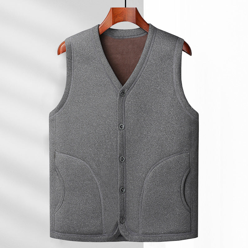 Herren Wattierte Thermo-Weste mit kuscheligem Fleece-Innenfutter und Knopfleiste Drune