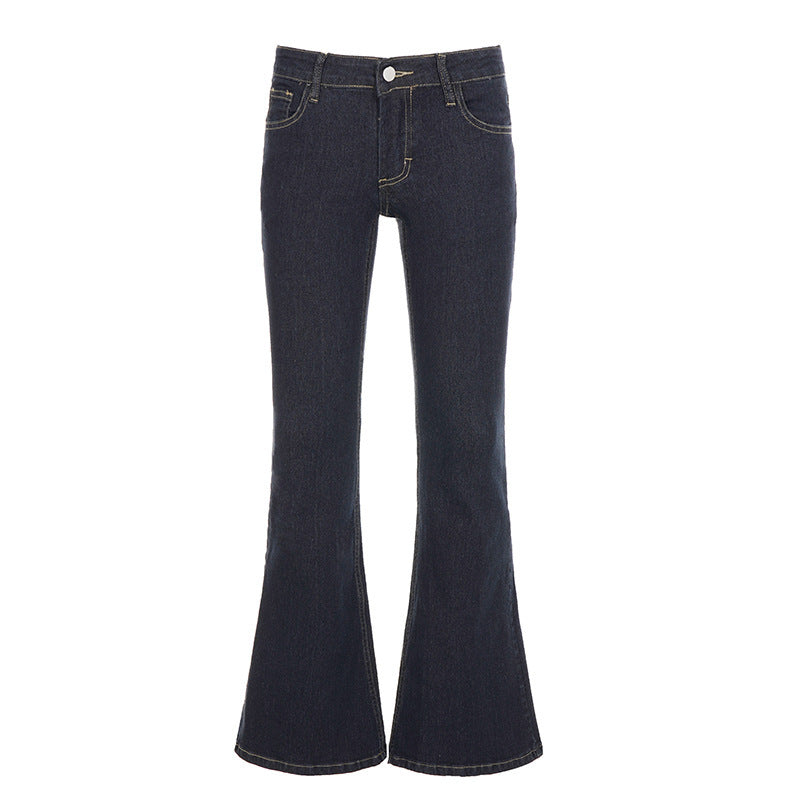 Damen Flared-Jeans mit stark ausgestelltem Schlag und figurbetonter Hüftpassform Drune