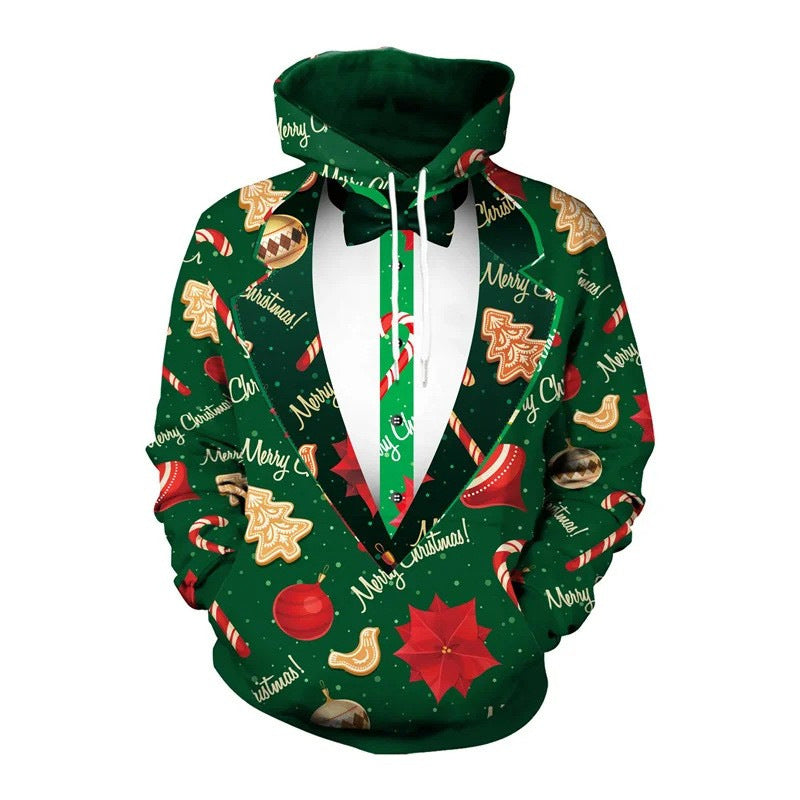 Damen Lustiger Kapuzenpullover mit Weihnachtsmotiv Drune