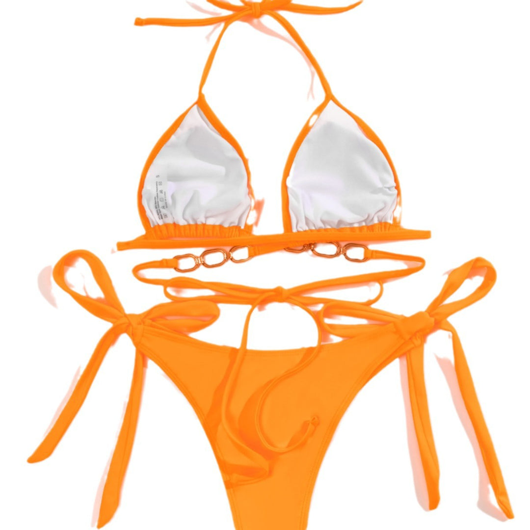 Damen Triangel-Bikini mit Kettenverzierung Drune
