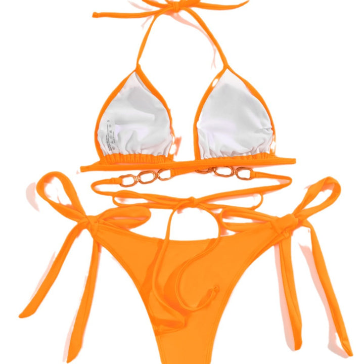 Damen Triangel-Bikini mit Kettenverzierung Drune