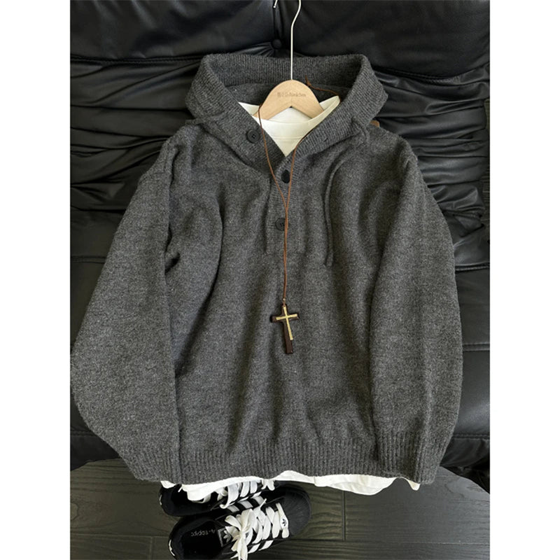 Damen Kuscheliger Hoodie mit Knopfdetails Drune