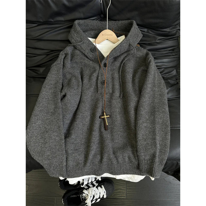 Damen Kuscheliger Hoodie mit Knopfdetails Drune