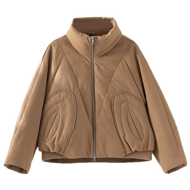 Damen Kurze gesteppte Steppjacke mit hohem Stehkragen und skulpturaler Nahtführung Drune