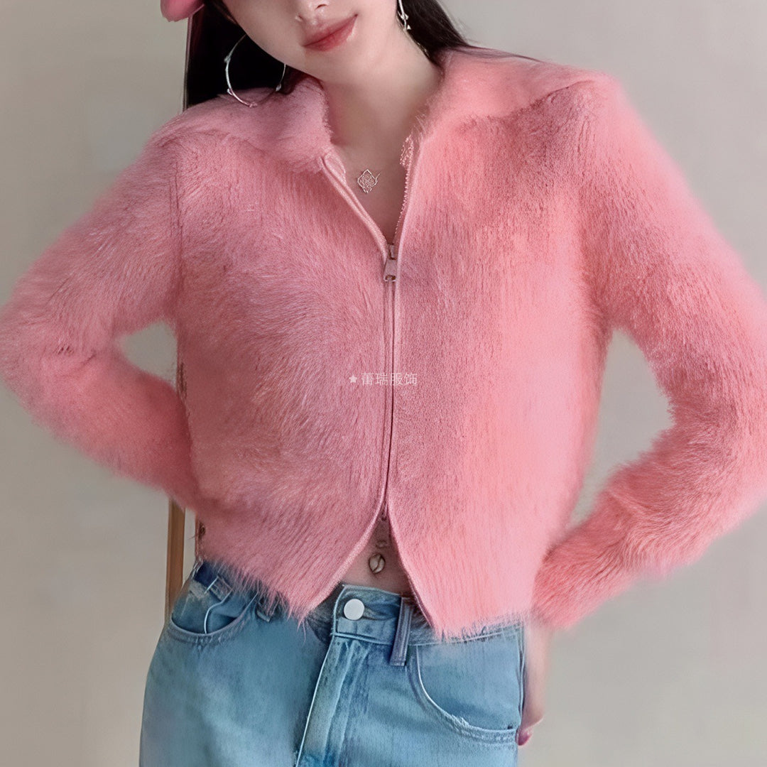 Damen Flauschige Kurzjacke Drune