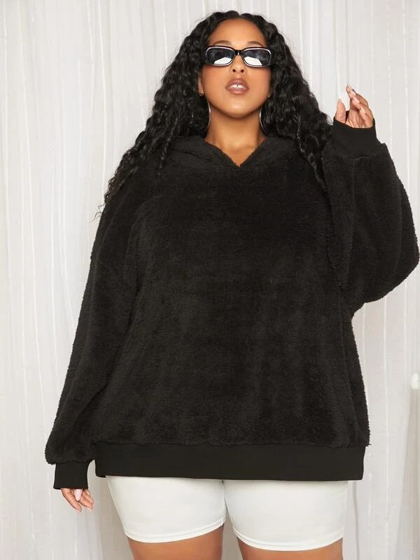 Damen Kuscheliger Oversized Hoodie mit Hasenohren Drune
