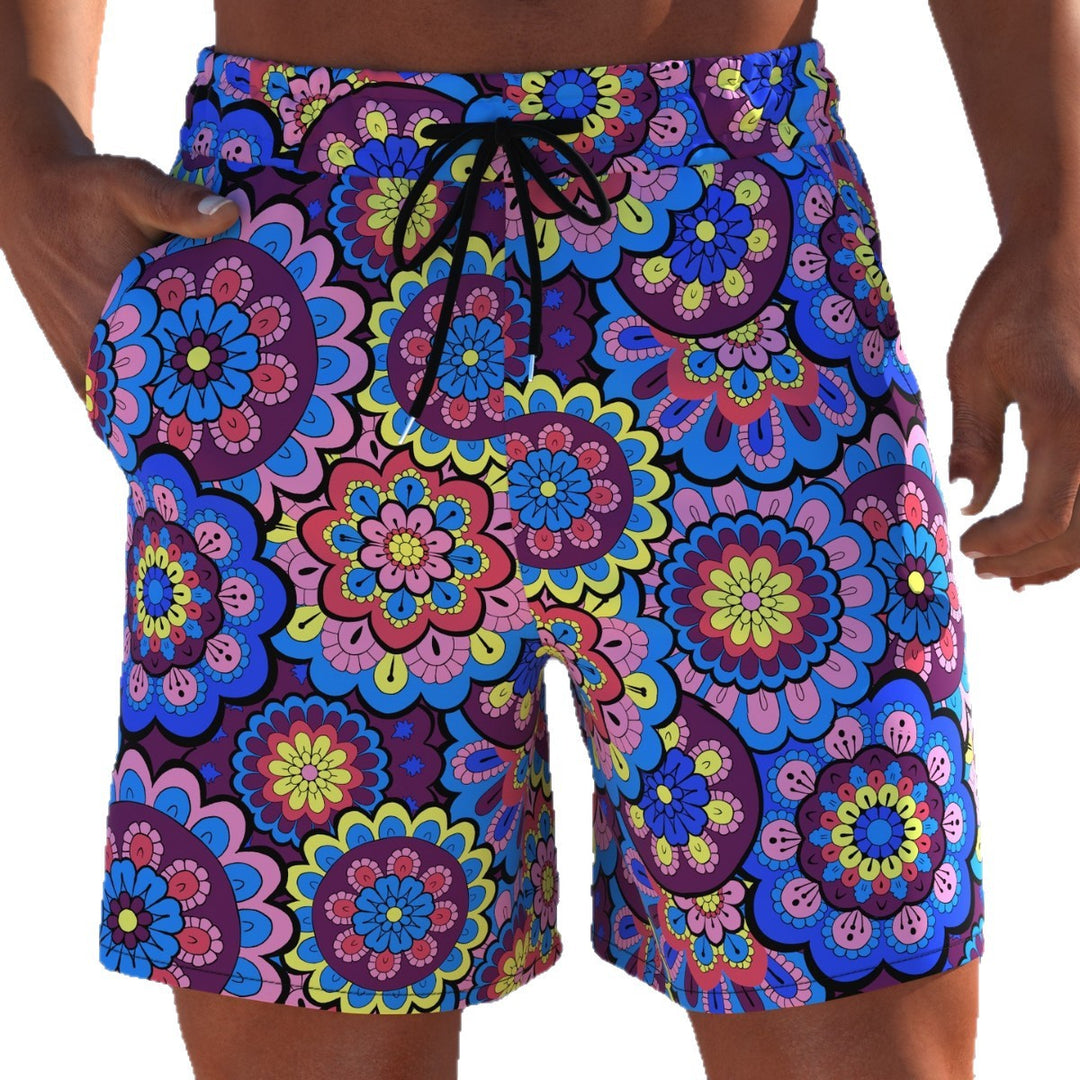Herren Badeshorts mit animalischem Muster und elastischem Bund Drune