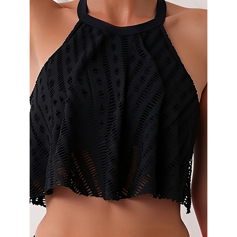 Damen Bikini-Set mit lässigem Crop-Top und hochtaillierten Höschen Drune