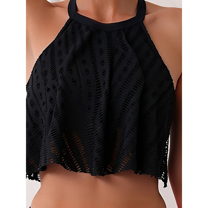 Damen Bikini-Set mit lässigem Crop-Top und hochtaillierten Höschen Drune