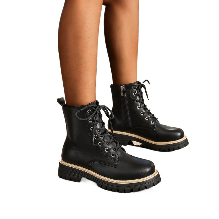 Damen Stiefeletten aus hochwertigem Leder mit robustem Profil und modischen Details Drune